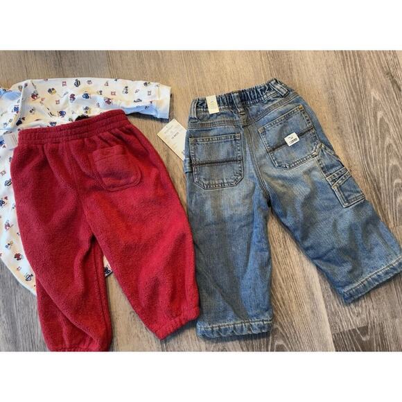 CHILDRENS PLACE Toddler Boys 18 Month Fleece Jeans Bodysuit Sweatpant Jogger NWT - Picture 9 of 11